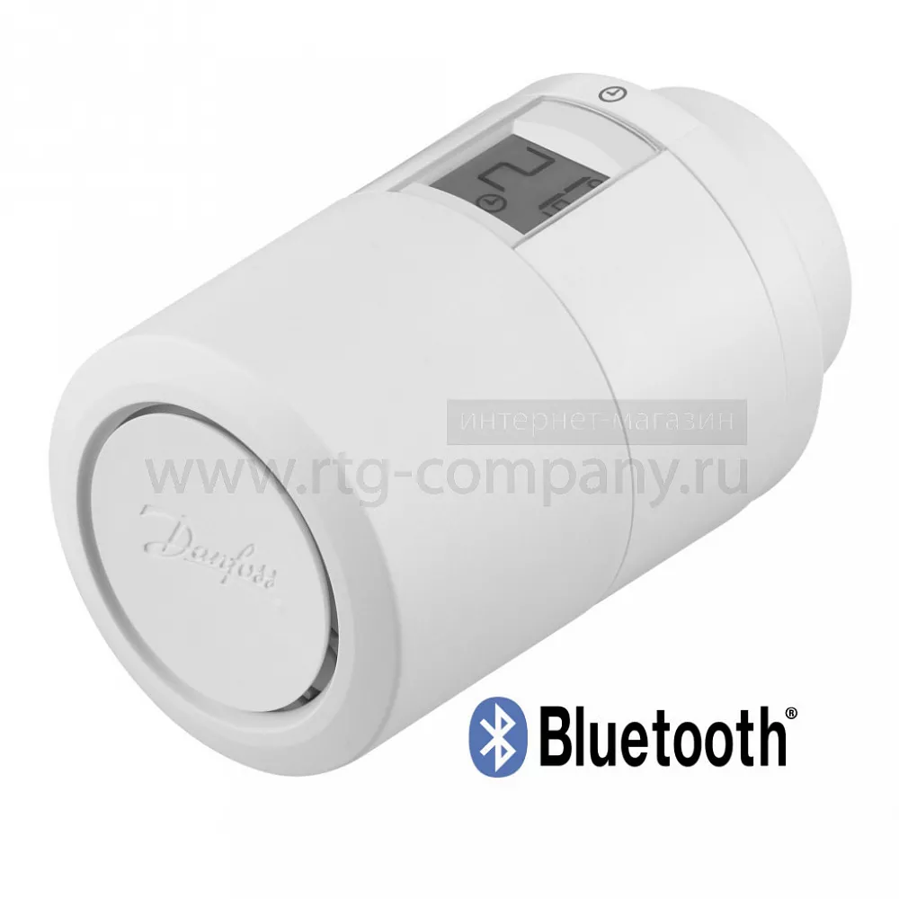 Термоголовка Danfoss Eco электромеханическая, програмируемая с Bluetooth, присоединение клипсовое RTR+гайка М30х1,5 (014G1003)