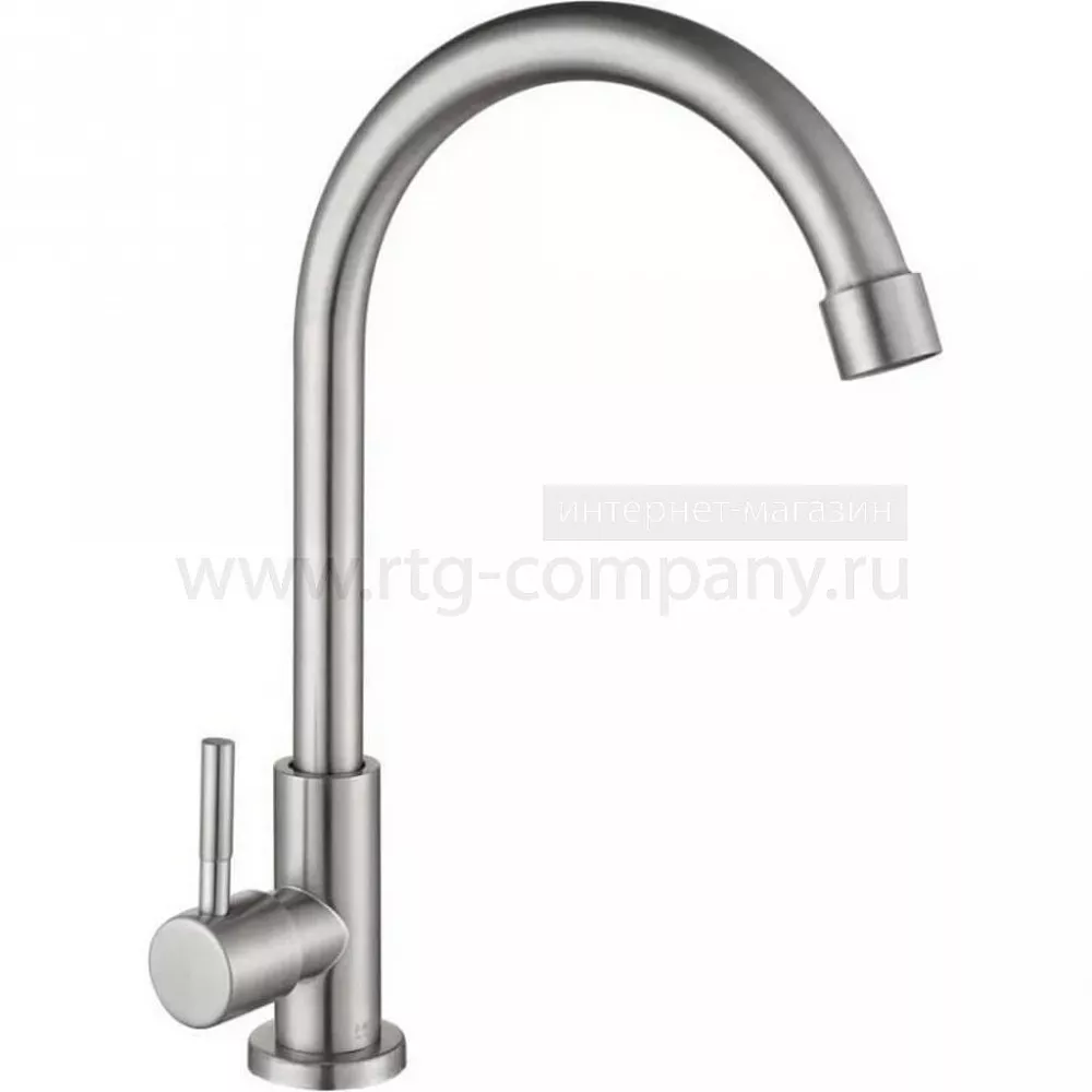 Смеситель для мойки моно/для питьевой воды с высоким изливом нерж.ст. Steel Gota Rocio G100311