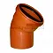 Отвод канализационный  ПП 160*15º мм с раструбом рыжий (наружный)