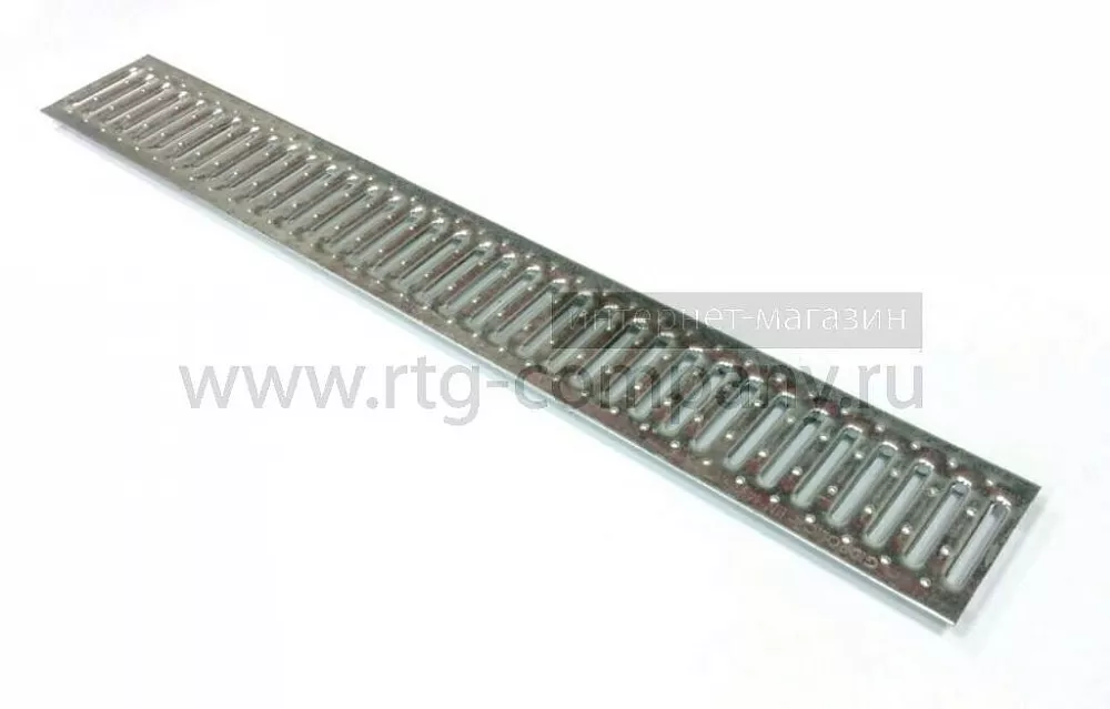 Решетка для лотка стальная штампованная 1000*136 мм DN100 Gidrolica Standart (Арт. 508/1, под крепеж)