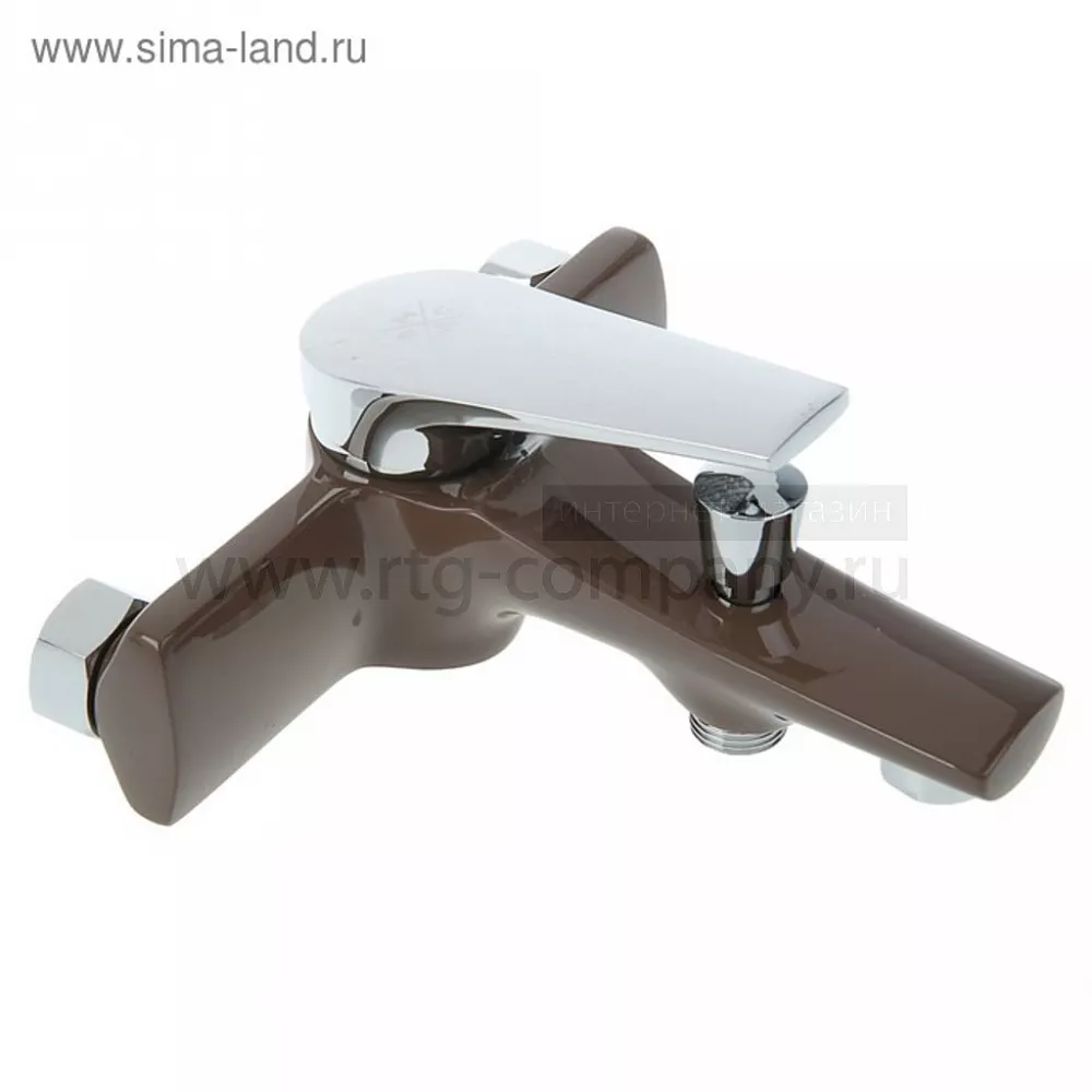 Смеситель для ванны и душа РМС SL122BW-009 однорычажный, короткий излив, коричневый (Россия)