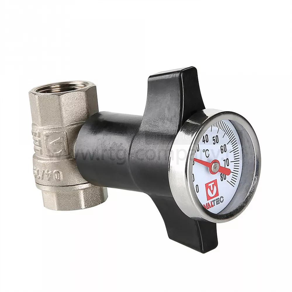 Кран шаровый с термометром ВВ внутренняя резьба 3/4" (Valtec VT.808)